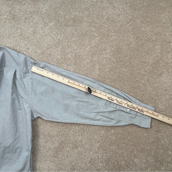 Gitman Bros Shirt Adult 16.5 Gray Button Up Cotton Long Sleeve Dress Shirt Men - Picture 12 of 14